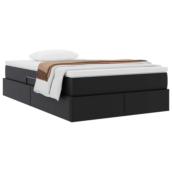 vidaXL Lit avec rangement et matelas Noir 120 x 200 cm Simili cuir