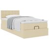 vidaXL Cadre de lit ottoman avec matelas crème 90x190 cm tissu