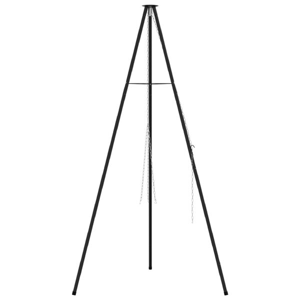vidaXL Tr&eacute;pied de Feu de Camp Noir 92 x 92 x 171,5 cm Acier