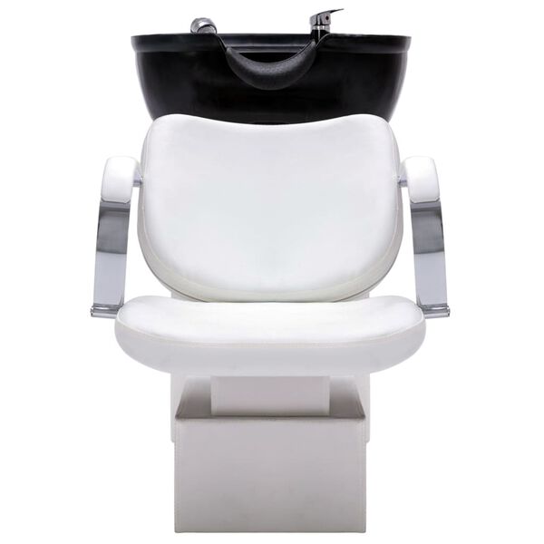 vidaXL Unit&eacute; de rin&ccedil;age de shampoing avec chaise de salon Similicuir