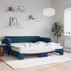vidaXL Lit de jour avec lit gigogne et matelas bleu 100x200 cm velours