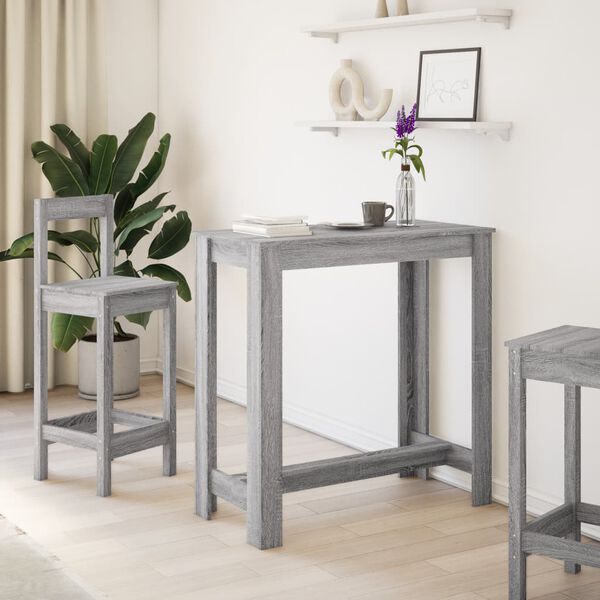 vidaXL Table de bar sonoma gris 102x50x103,5 cm bois d'ing&eacute;nierie