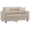 vidaXL Canap&eacute; 2 places avec oreillers et coussins Cr&egrave;me 120 cm
