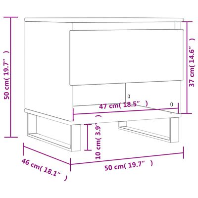 vidaXL Tables basses 2 pcs chêne marron 50x46x50 cm bois d'ingénierie