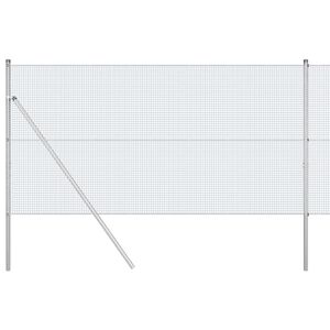 vidaXL Cl&ocirc;ture en fils soud&eacute;s pour fixation au sol 25 x 1 m Argent&eacute;