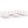 vidaXL Salon de jardin 9 pcs Blanc Bois de pin massif