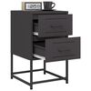 vidaXL Tables de chevet 2 pcs noir 36x39x60,5 cm acier