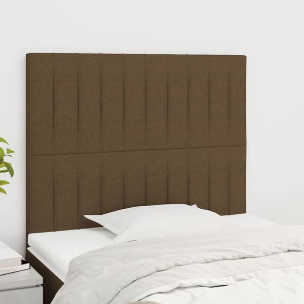 vidaXL T&ecirc;te de lit Marron fonc&eacute; 90x5x118/128 cm Tissu