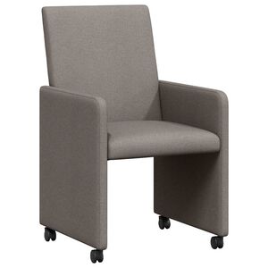 vidaXL Chaises de Salle &agrave; Manger avec Roues 2 pc tissu Taupe