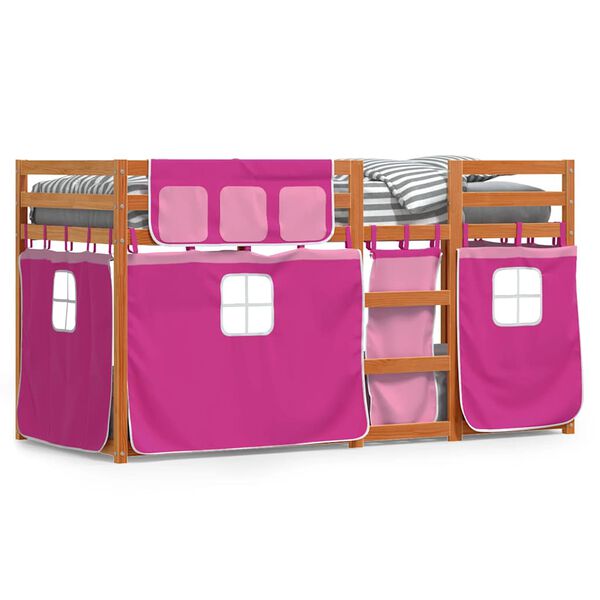 vidaXL Lit superpos&eacute; sans matelas rose 75x190 cm bois de pin massif