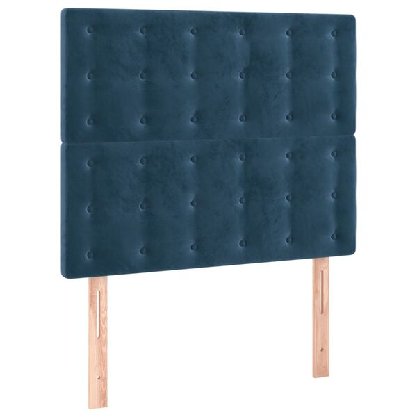 vidaXL T&ecirc;te de lit &agrave; LED Bleu fonc&eacute; 100x5x118/128 cm Velours
