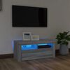 vidaXL Meuble TV avec lumi&egrave;res LED Sonoma gris 90x35x40 cm