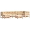 vidaXL Ensemble de salon de jardin 8 pc Brun cire Bois de pin massif