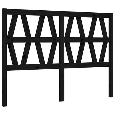 vidaXL Cadre de lit avec tête de lit noir 140x190 cm bois massif