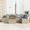 vidaXL Ensemble de canap&eacute; de jardin 6 pcs Beige Poly rotin