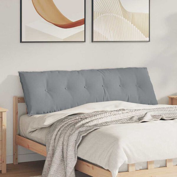 vidaXL Coussin de Dos Gris clair 160 x 19 x 50 cm tissu