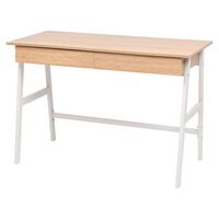 vidaXL Table d'écriture 110x55x75 cm Chêne et blanc