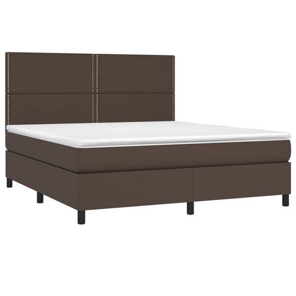 vidaXL Sommier &agrave; lattes de lit avec matelas Marron 180x200 cm