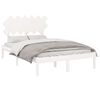 vidaXL Cadre de lit sans matelas blanc 135x190 cm bois massif