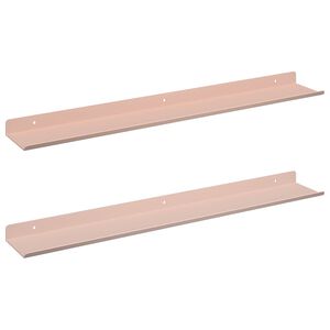 vidaXL &Eacute;tag&egrave;re flottante 2 pc Rose 60 x 8,5 x 2,5 cm Acier