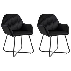 vidaXL Chaises &agrave; manger lot de 2 Noir Velours
