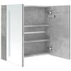 vidaXL Armoire de salle de bain &agrave; miroir LED Gris b&eacute;ton 62x14x60 cm
