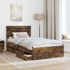 vidaXL Cadre de lit Ch&ecirc;ne fum&eacute; 100 x 200 cm Bois Ing&eacute;nierie