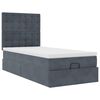 vidaXL Cadre de lit ottoman avec matelas gris fonc&eacute; 90x190 cm velours
