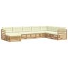 vidaXL Ensemble de canap&eacute;s d'ext&eacute;rieur 8 pc Blanc et cr&egrave;me Polyester