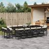vidaXL Ensemble &agrave; manger de jardin 15 pcs coussins noir r&eacute;sine tress&eacute;e