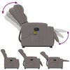 vidaXL Fauteuil inclinable de massage &eacute;lectrique Taupe Tissu