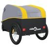 vidaXL Remorque de v&eacute;lo noir et jaune 45 kg fer