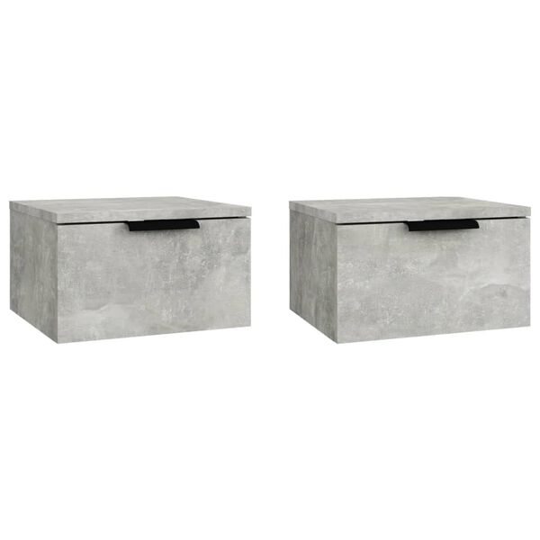 vidaXL Tables de chevet murales 2 pcs Gris b&eacute;ton 34x30x20 cm