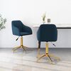 vidaXL Chaises pivotantes &agrave; manger lot de 2 bleu velours