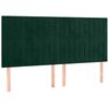 vidaXL T&ecirc;te de lit &agrave; LED Vert fonc&eacute; 180x5x118/128 cm Velours