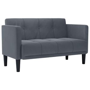 vidaXL Canap&eacute; deux places gris fonc&eacute; 111 cm velours