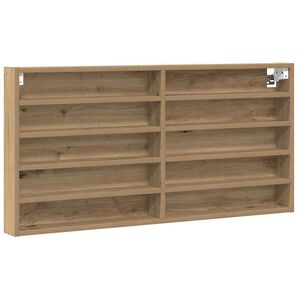 vidaXL Vitrine Ch&ecirc;ne artisanal 100 x 8,5 x 50 cm Bois d'ing&eacute;nierie