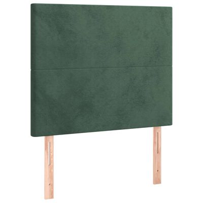 vidaXL Tête de lit à LED Vert foncé 100x5x118/128 cm Velours