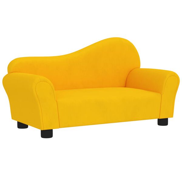vidaXL Canap&eacute; pour enfants Jaune Velours