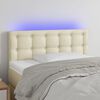 vidaXL T&ecirc;te de lit &agrave; LED Cr&egrave;me 90x5x78/88 cm Similicuir