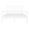 vidaXL Cadre de lit m&eacute;tal sans matelas et pied de lit blanc 140x200 cm