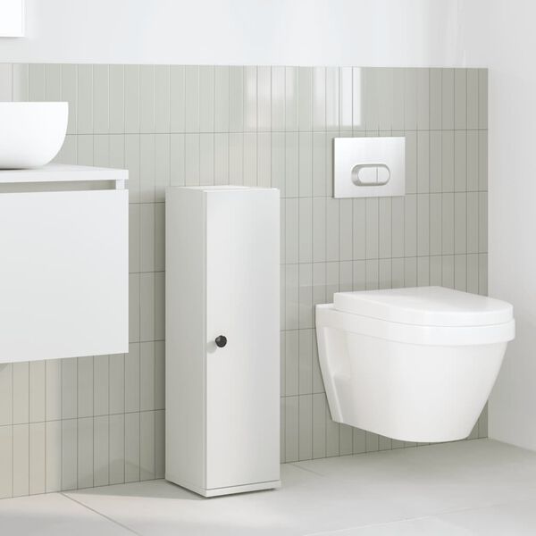 vidaXL Meuble de salle de bain avec porte-rouleau blanc 20,5x22x72 cm