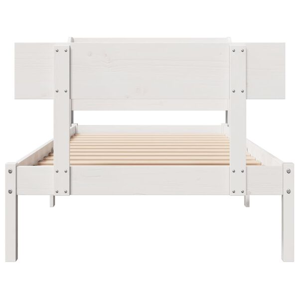 vidaXL Cadre de lit sans matelas blanc 75x190 cm bois de pin massif