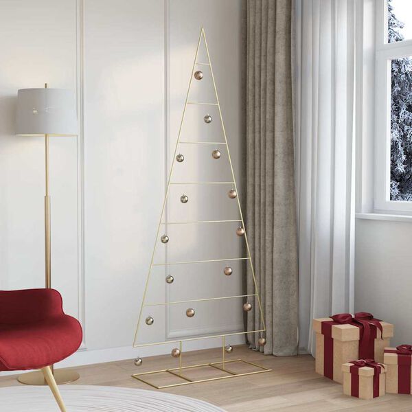 vidaXL Arbre de Noël en métal Doré 210 cm Acier peint par poudre