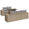 vidaXL Salon de jardin avec coussins 6 pcs beige r&eacute;sine tress&eacute;e
