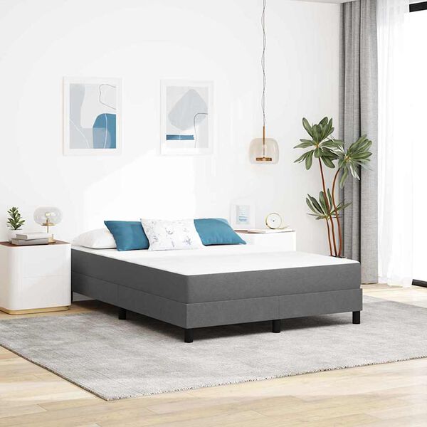 vidaXL Matelas de Lit avec matelas Gris clair 140 x 200 cm tissu