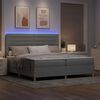 vidaXL Lit &agrave; ressort LED avec matelas Gris clair 200 x 200 cm tissu