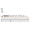 vidaXL Cadre de lit avec t&ecirc;te de lit Blanc 200 x 200 cm Pin massif