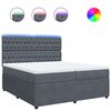 vidaXL Sommier &agrave; lattes de lit et matelas Gris fonc&eacute; 200x200cm Velours