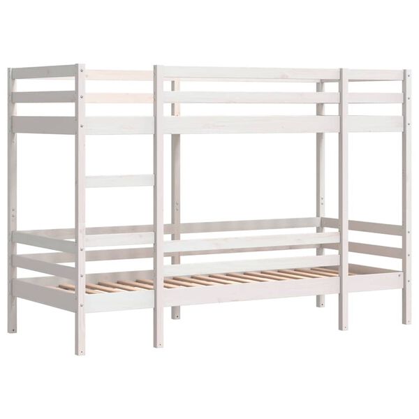 vidaXL Lit superposé sans matelas blanc 80x200 cm bois de pin massif